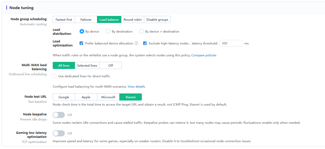 SoloIP V7 node-group scheduling and multi-WAN load balancing